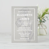 Invitations de mariage argenté Vintage rustique (Debout devant)