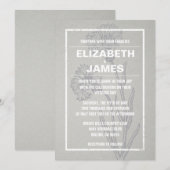 Invitations de mariage argenté Vintage rustique (Devant / Derrière)
