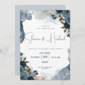Invitations de mariage Arrière - plan floral d'enc (Devant / Derrière)