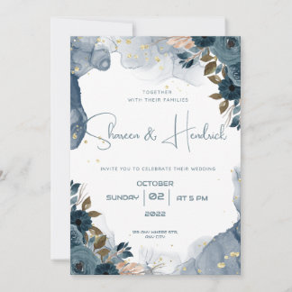 Invitations de mariage Arrière - plan floral d'enc