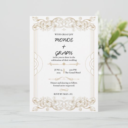 Invitations de mariage Art (Debout devant)