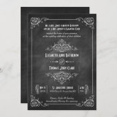 Invitations de mariage Art Déco Chalkboard (Devant / Derrière)
