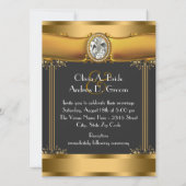 Invitations de mariage Art Déco élégantes (Dos)