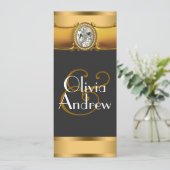 Invitations de mariage Art Déco élégantes (Debout devant)