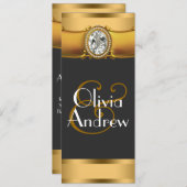 Invitations de mariage Art Déco élégantes (Devant / Derrière)