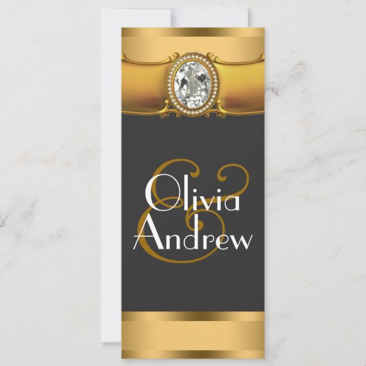 Invitations de mariage Art Déco élégantes (Devant)