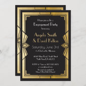 Invitations de mariage Art Déco Fiançailles Gatsby (Devant / Derrière)