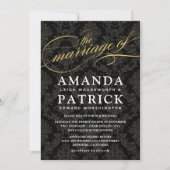 Invitations de mariage Art Déco pour les Damas noi (Devant)