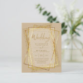 INVITATIONS DE MARIAGE aspect pailleté feuille mét (Debout devant)