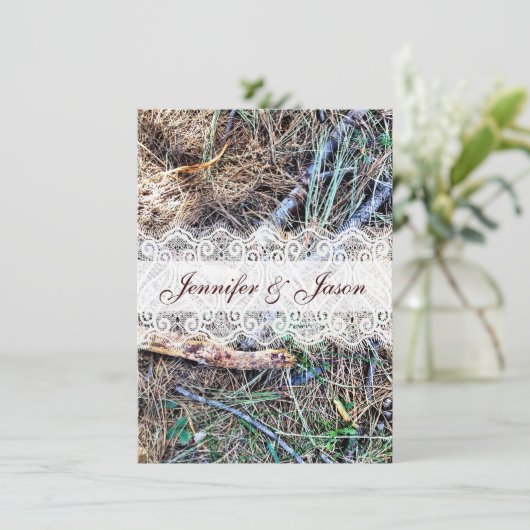 Invitations de mariage au Camouflage rustique (Debout devant)
