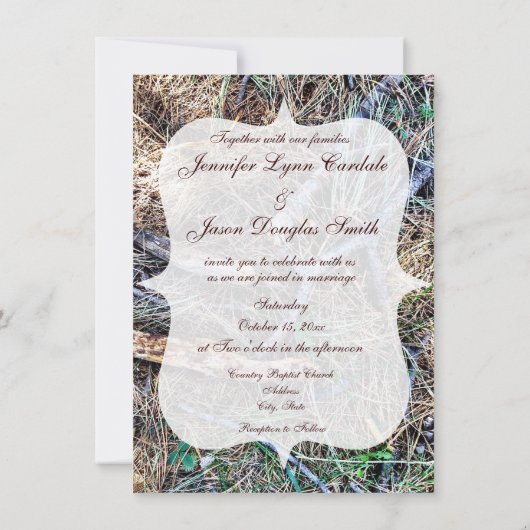 Invitations de mariage au Camouflage rustique (Dos)
