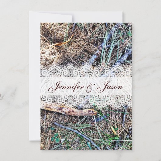 Invitations de mariage au Camouflage rustique (Devant)