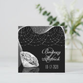 Invitations de mariage au diamant noir et blanc (Debout devant)