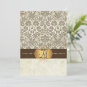 Invitations de mariage au monogramme de la dentell (Debout devant)