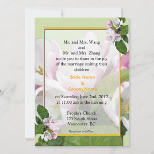 Invitations de mariage aux fleurs d'Apple