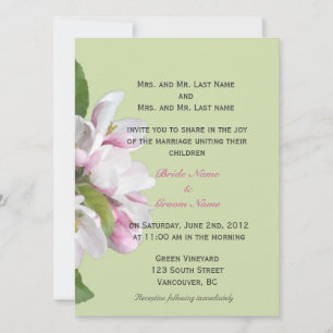 Invitations de mariage aux fleurs d'Apple