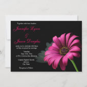 Invitations de mariage aux fleurs de Gerber rose c (Devant)