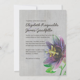 Invitations de mariage aux fleurs de la passion Vi