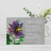 Invitations de mariage aux fleurs de passion (Debout devant)