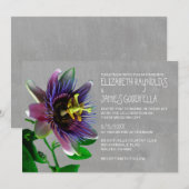 Invitations de mariage aux fleurs de passion (Devant / Derrière)