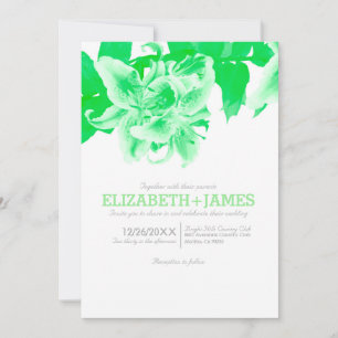 Invitations de mariage aux fleurs vertes de citron