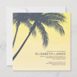 Invitations de mariage aux palmiers