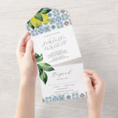 Invitations de mariage avec carte RSVP Carreau Ama (Déchirure)