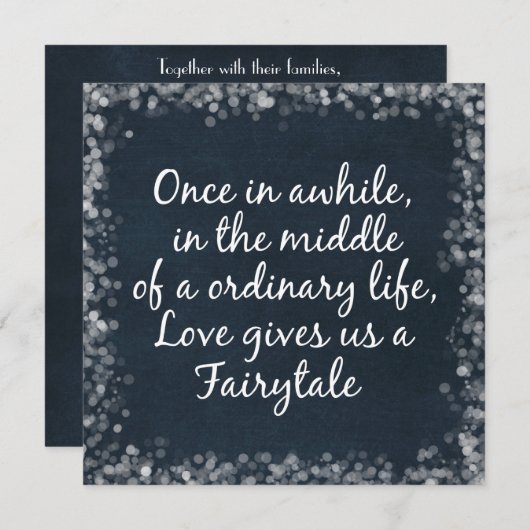 Invitations de mariage avec citation d'amour (Devant / Derrière)