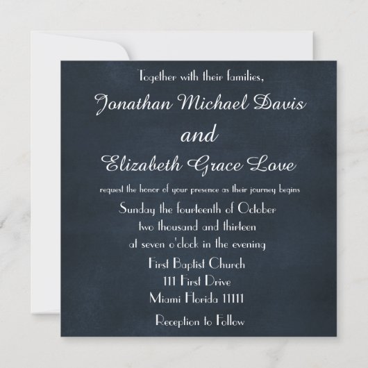 Invitations de mariage avec citation d'amour (Dos)
