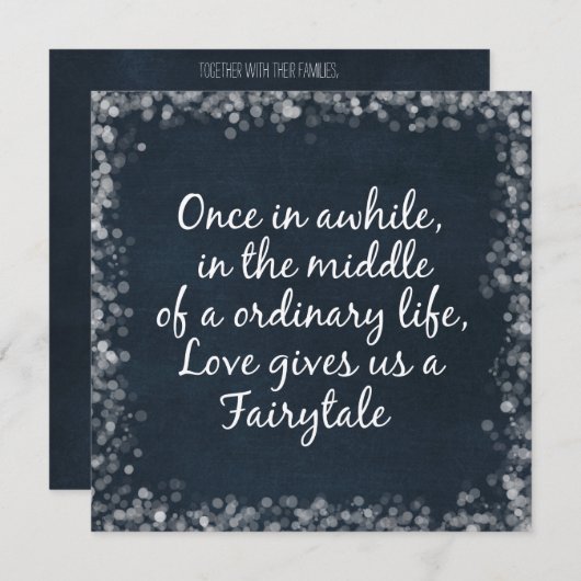 Invitations de mariage avec citation d'amour (Devant / Derrière)