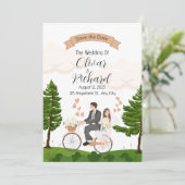 Invitations de mariage avec deux illustrations (Debout devant)