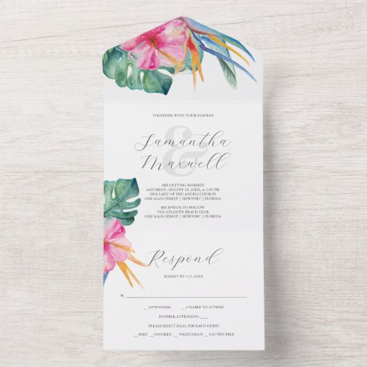 Invitations de mariage avec la destination de la c (À l'intérieur)