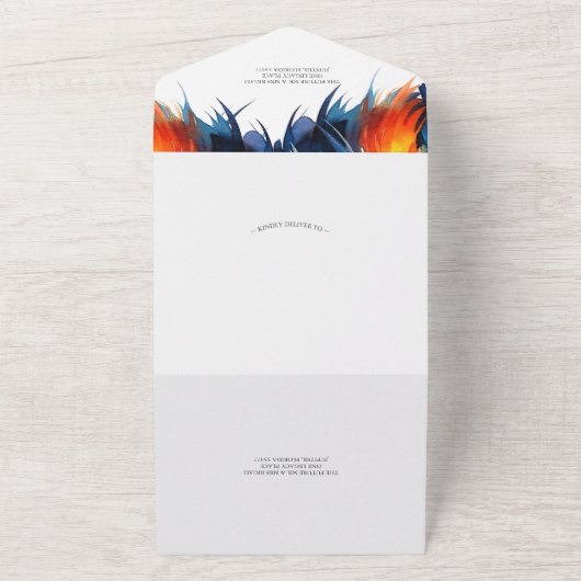 Invitations de mariage avec Rooster de carte RSVP (Dehors)