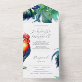 Invitations de mariage avec Rooster de carte RSVP (À l'intérieur)