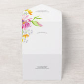 Invitations de mariage avec RSVP Card Fleurs roses (Dehors)