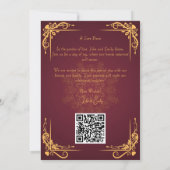 Invitations de mariage avec Rsvp Qr Code (Dos)