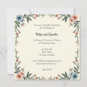 Invitations de mariage avec une frontière de fleur