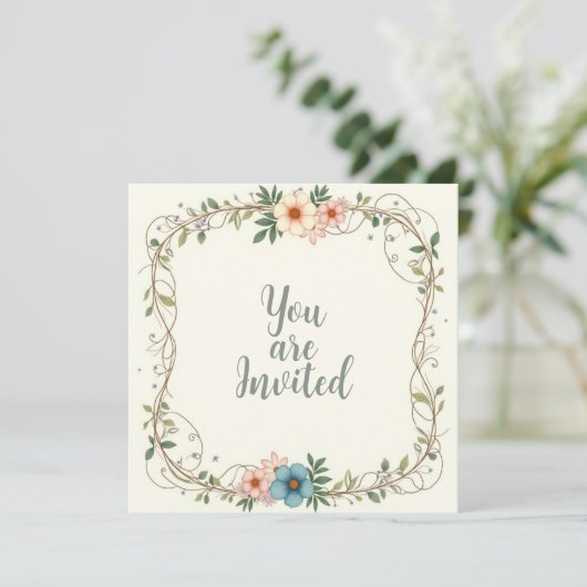 Invitations de mariage avec une jolie frontière de (Debout devant)