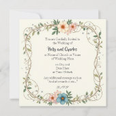 Invitations de mariage avec une jolie frontière de (Dos)