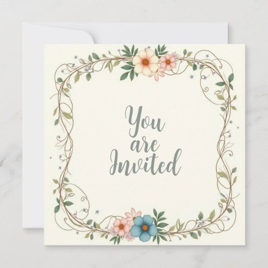 Invitations de mariage avec une jolie frontière de (Devant)