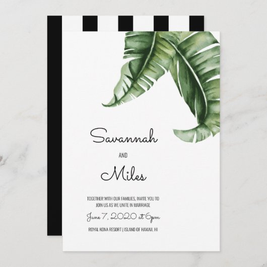 Invitations de mariage Banana Moderne du milieu du (Devant / Derrière)