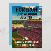 INVITATIONS DE MARIAGE BASEBALL CINCINNATI (Devant / Derrière)