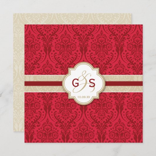 INVITATIONS DE MARIAGE :: beauté SQ 1 (Devant / Derrière)