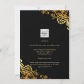 Invitations de Mariage Black Gold Lace (Dos)