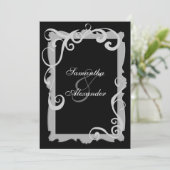 Invitations de mariage Black/Silver-Grey (Debout devant)