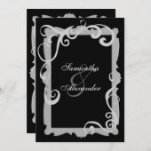 Invitations de mariage Black/Silver-Grey (Devant / Derrière)