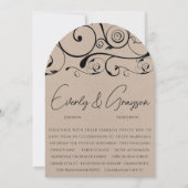 Invitations de mariage Black Swirl (Devant)