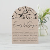 Invitations de mariage Black Swirl (Debout devant)