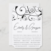 Invitations de mariage Black Swirl (Devant)