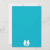 Invitations de mariage blanc bleu personnalisé (Dos)